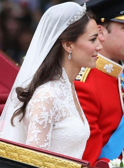 Kate Middleton half up bridal curls