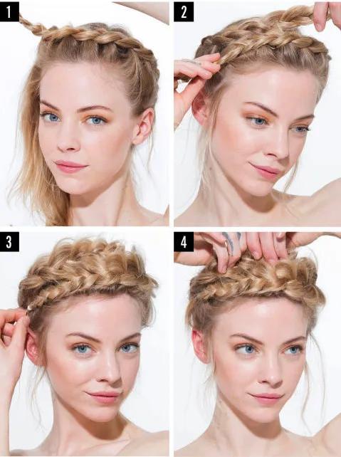 Beginner crown braid hairstyle
