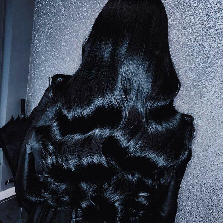 Glossy black hair style