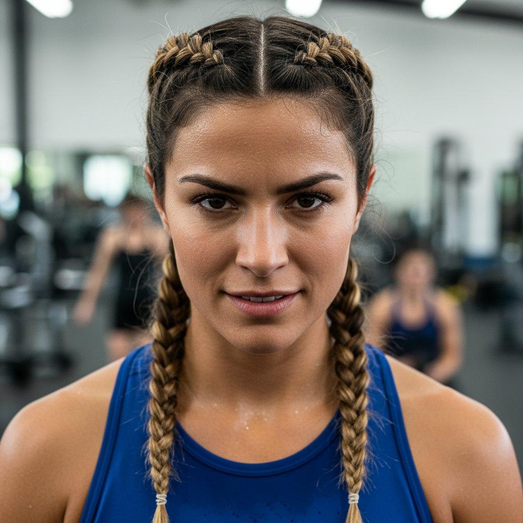 Athlete with boxer braids