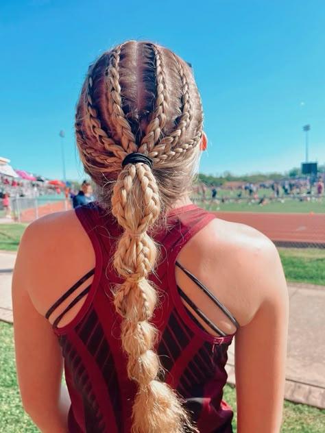 Athlete with braided ponytail