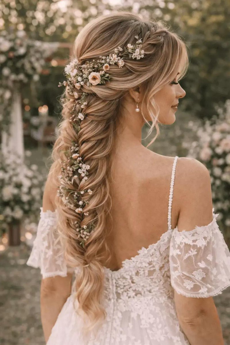 Braided wedding hairstyle for long hair