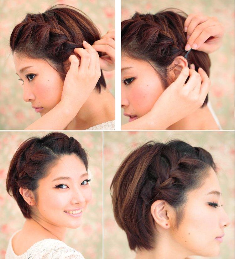 Short hair braid steps