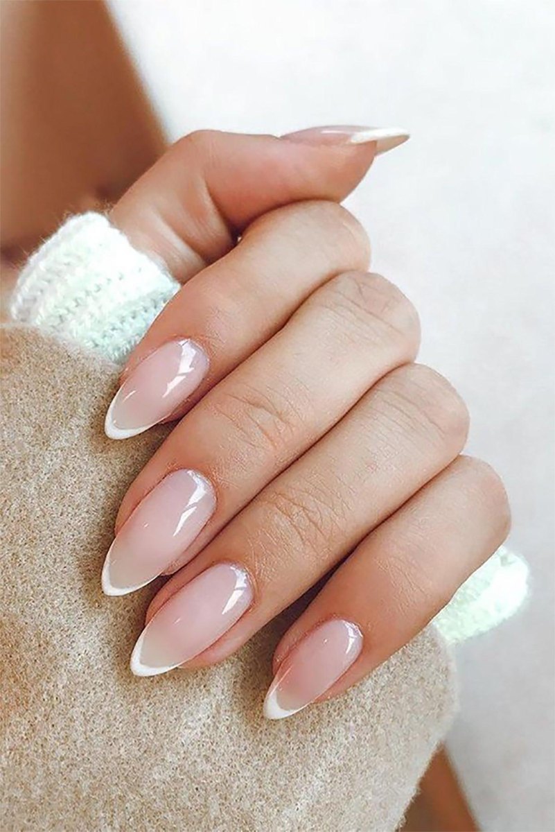 Bridal French tip manicure