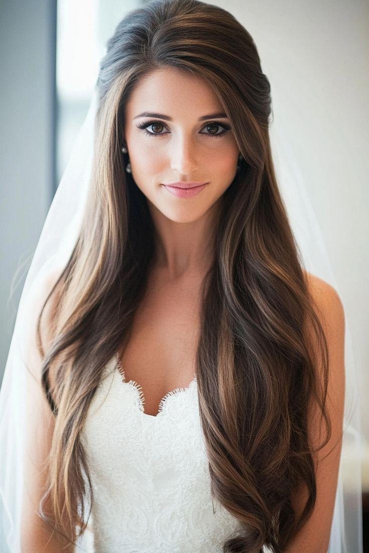 Bridal long hair hairstyle