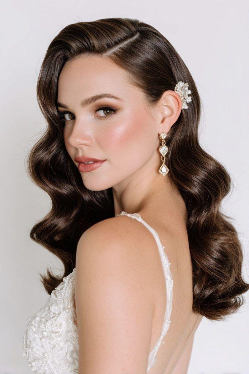 Bridal old Hollywood waves hairstyle