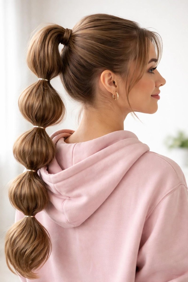 Bubble ponytail hairstyle