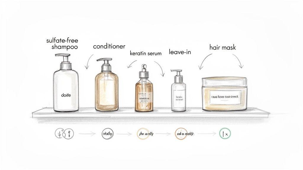 Organised long hair care products