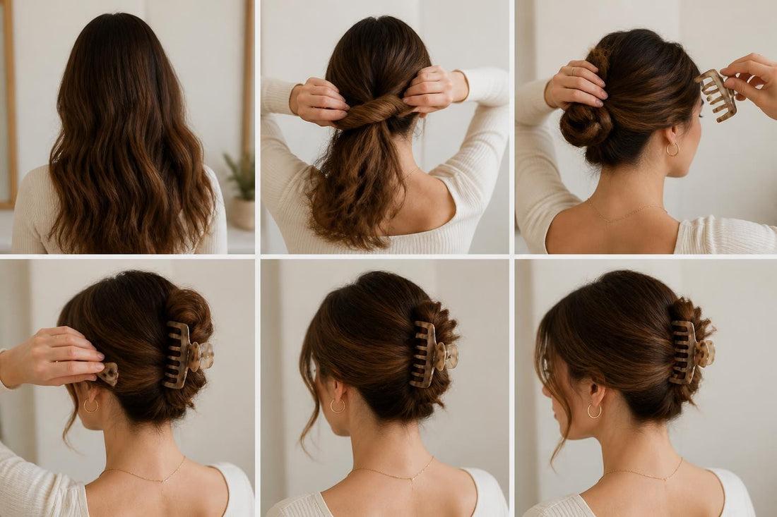 Classic claw clip updo hairstyle