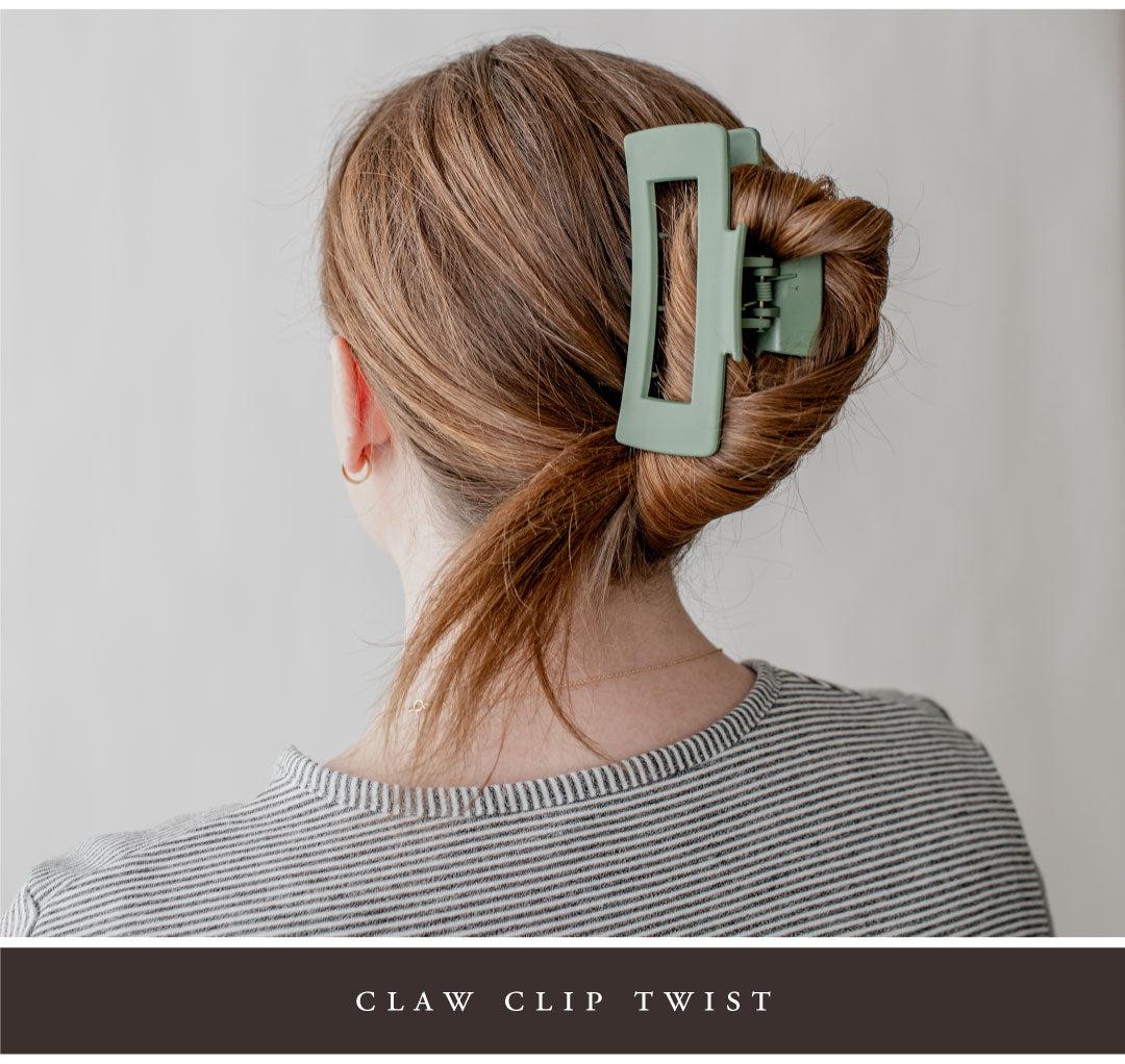 Claw clip twist hairstyle for school