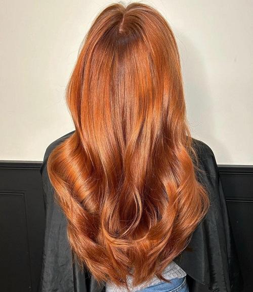 Copper red hair colour style