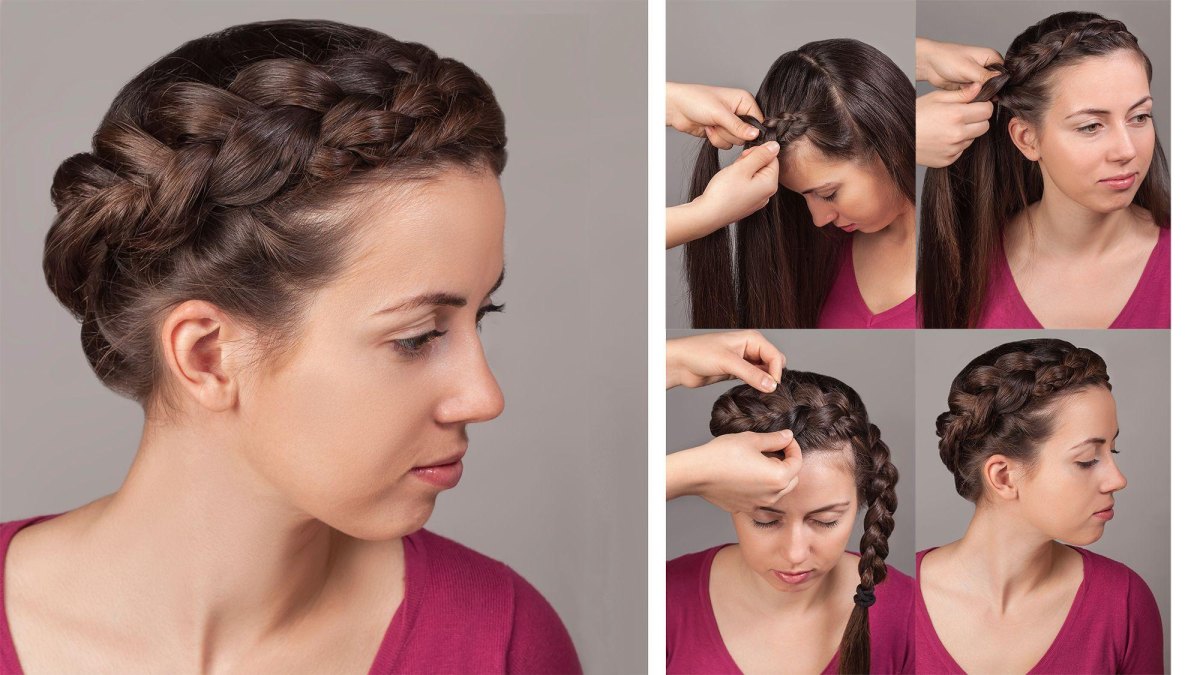 Easy crown braid updo