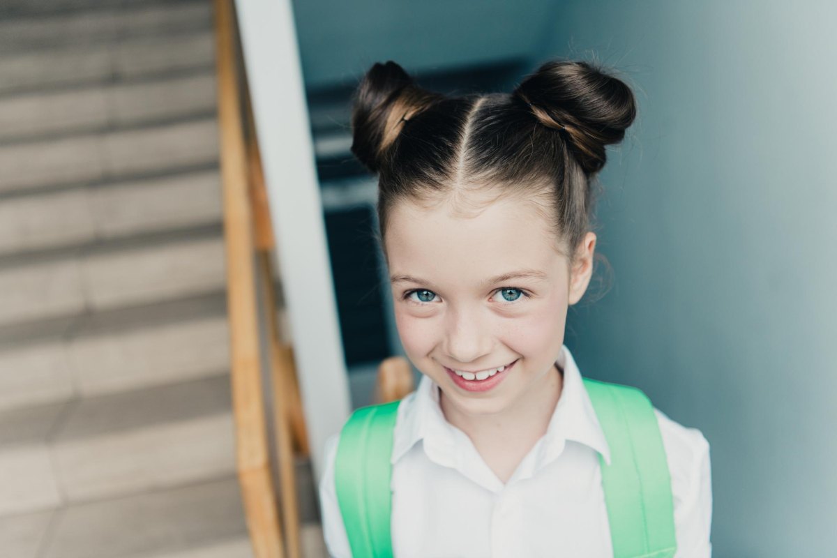 Cute space buns hairstyle