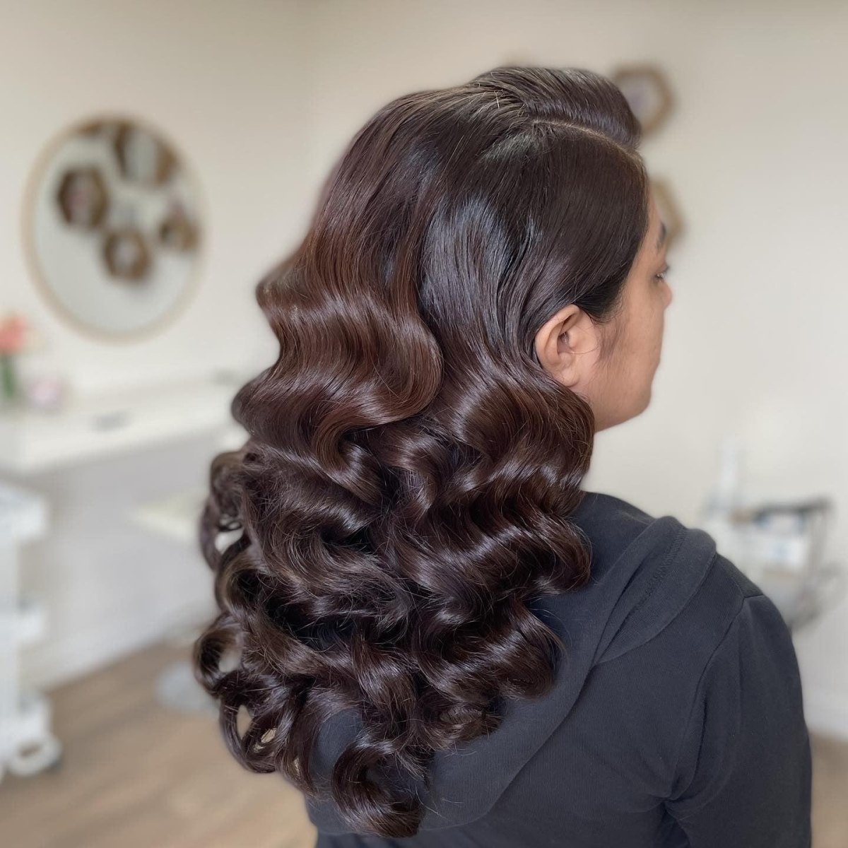 Dark chocolate brown wave style