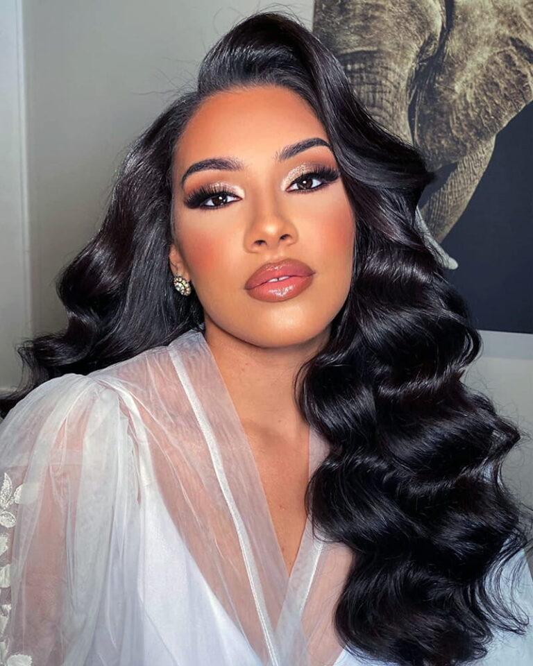 Natural volume deep side part old hollywood waves
