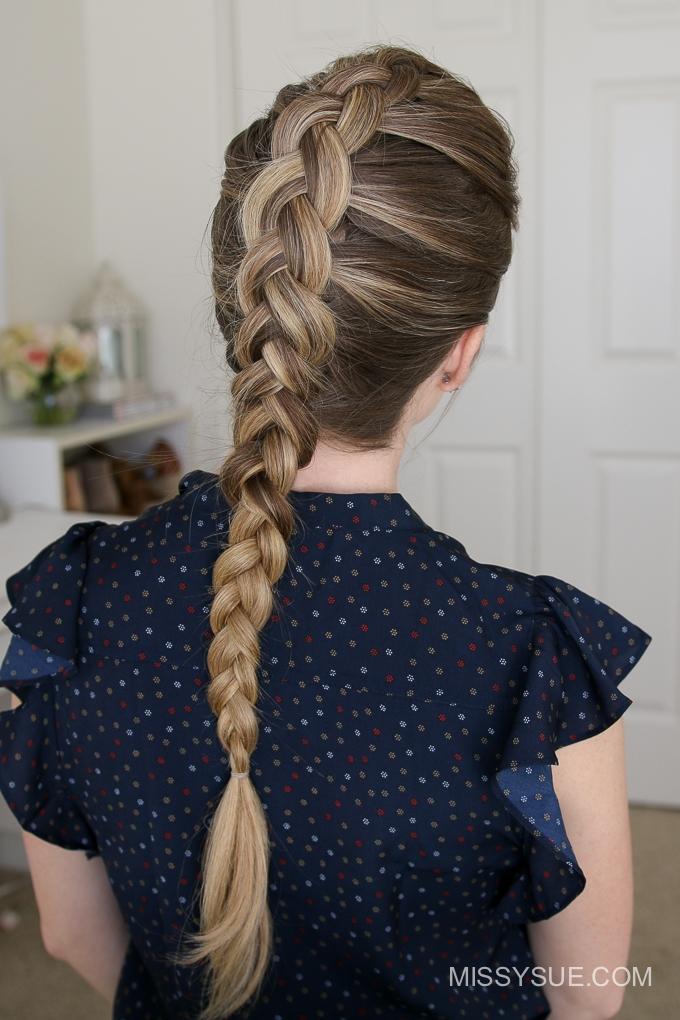 Geflochtene Frisuren mit voluminösem französischem Flechtzopf