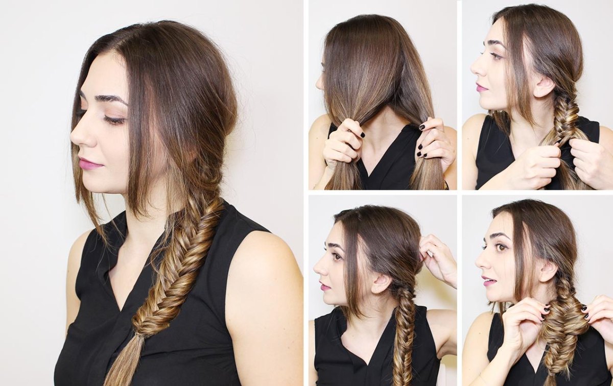 Easy fishtail braid hairstyle