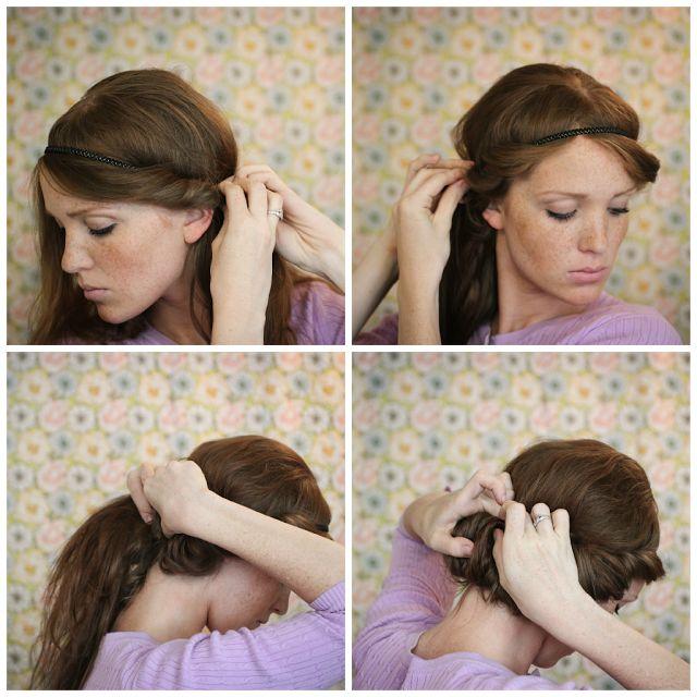 Woman wearing headband hairstyle