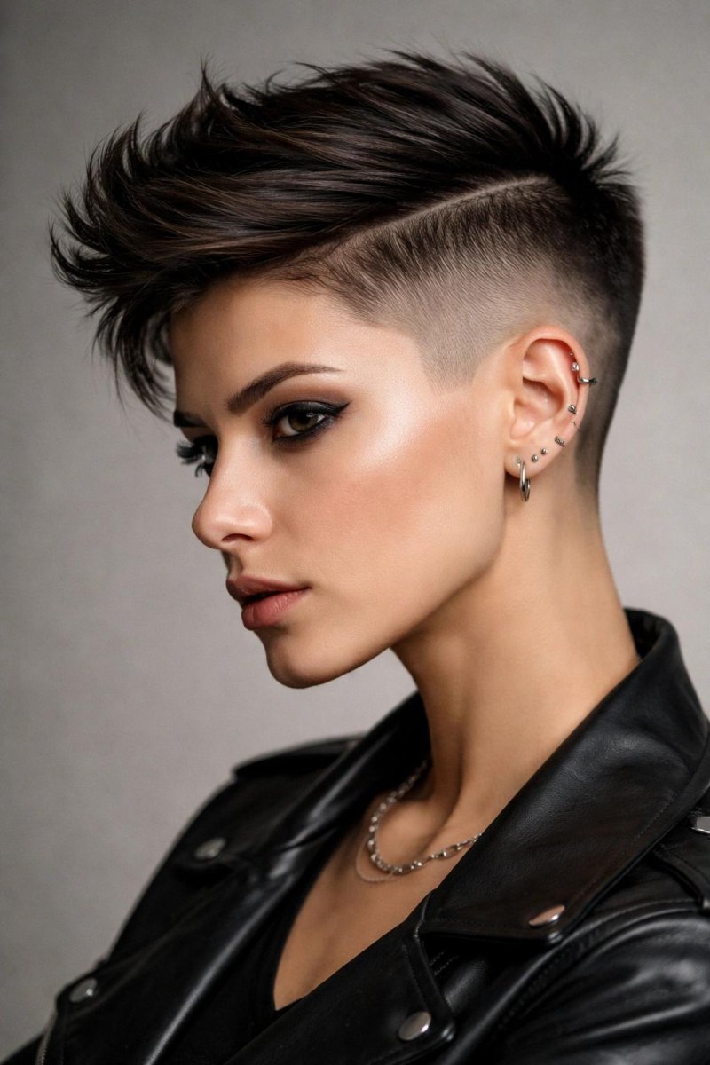 Edgy undercut short hairstyle