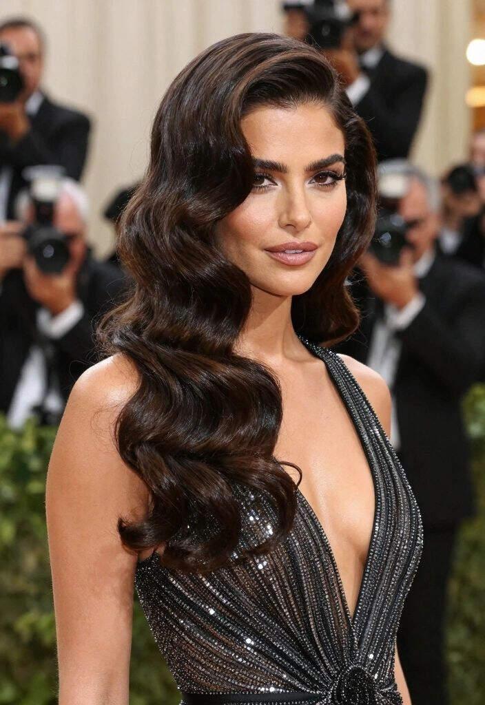 Elegant evening Hollywood waves