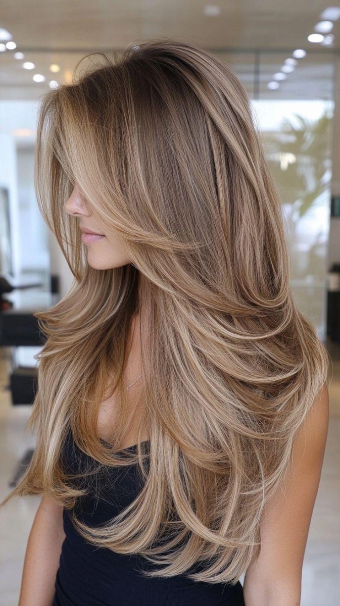 Layered long hair hairstyle