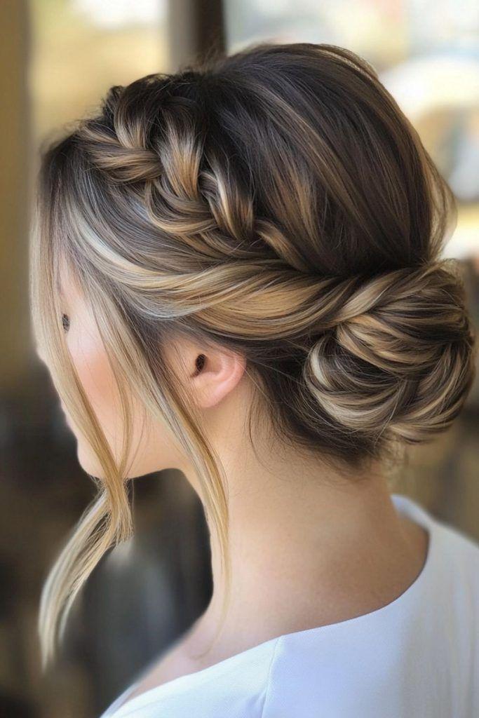 Elegant updo medium hair