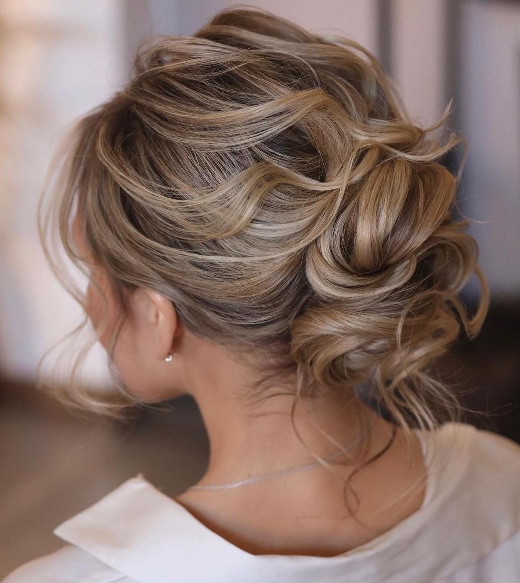 Elegant wavy hair updo