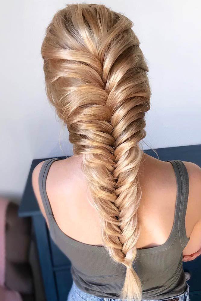 Geflochtene Frisuren mit elegantem Fischgrätenzopf