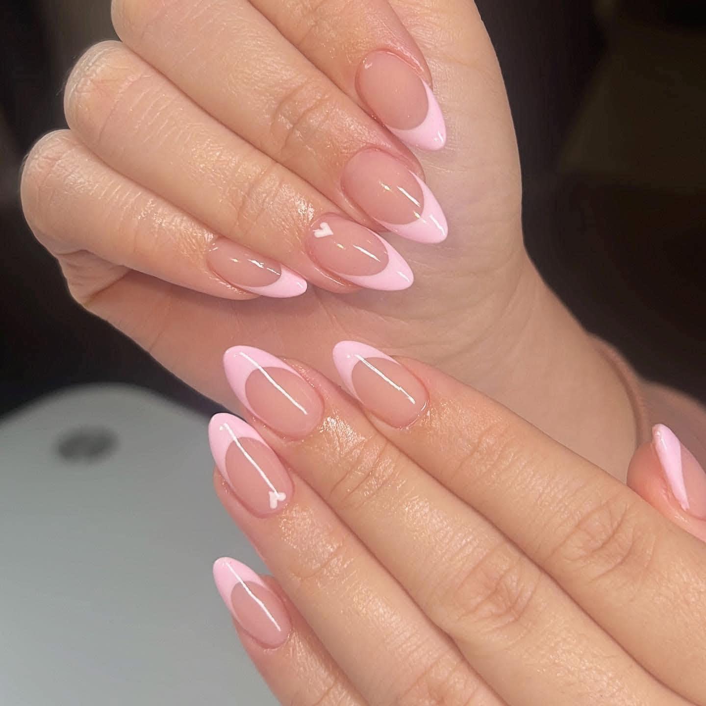 Modern French tip Sabrina Carpenter nails