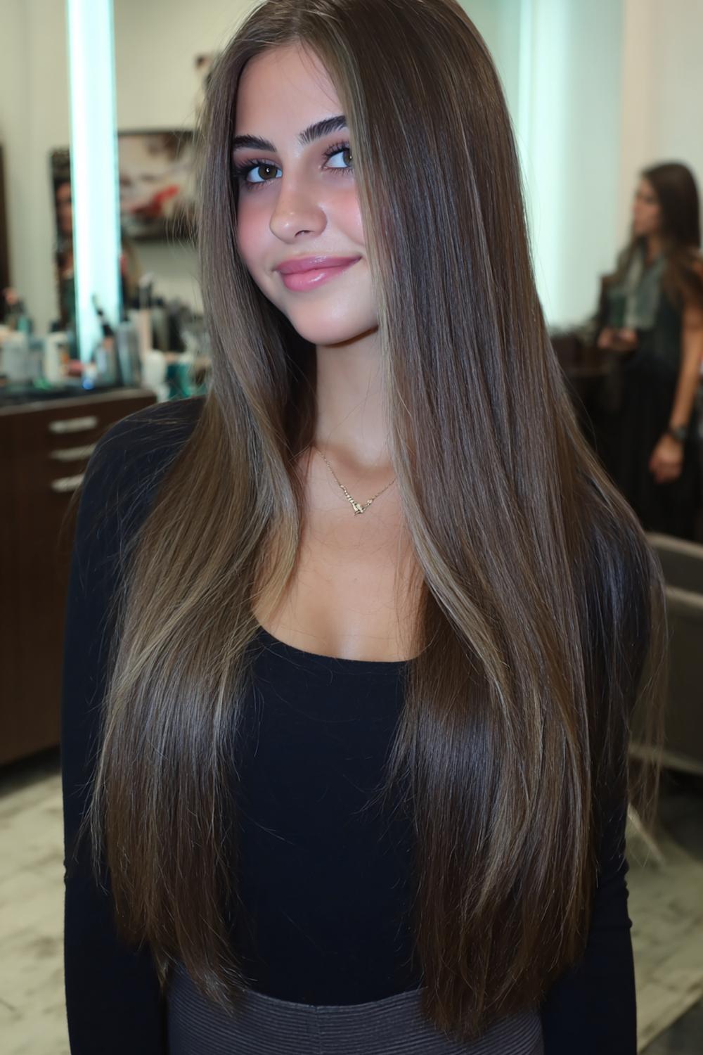 24. Fresh Hair Ideas 2026: Long Straight Hair with Face-Framing Money Pieces