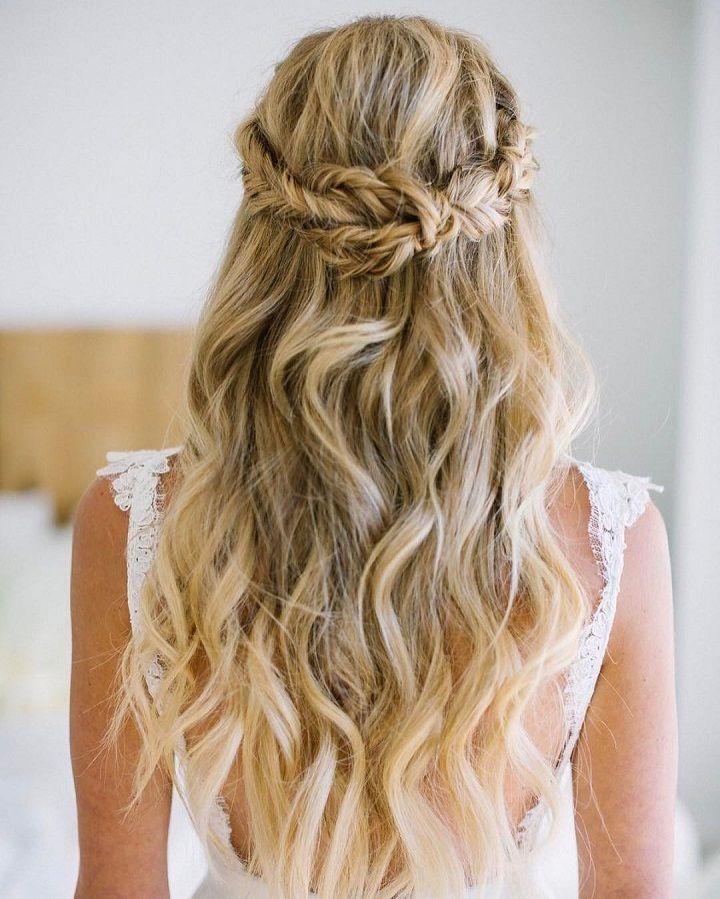 Half up braided bridal hairstyle