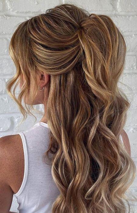 Half up wavy hairstyle