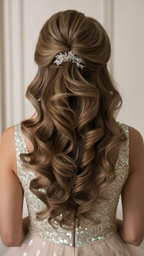 Formal half-up hairstyle