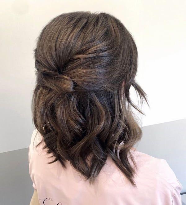 Medium hair half-up hairstyle