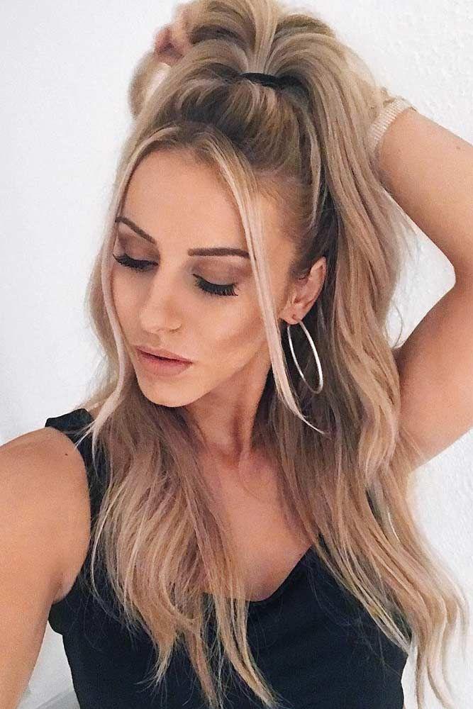 Half-up ponytail hairstyle