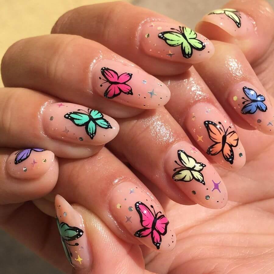 Butterfly Harry Styles nail art