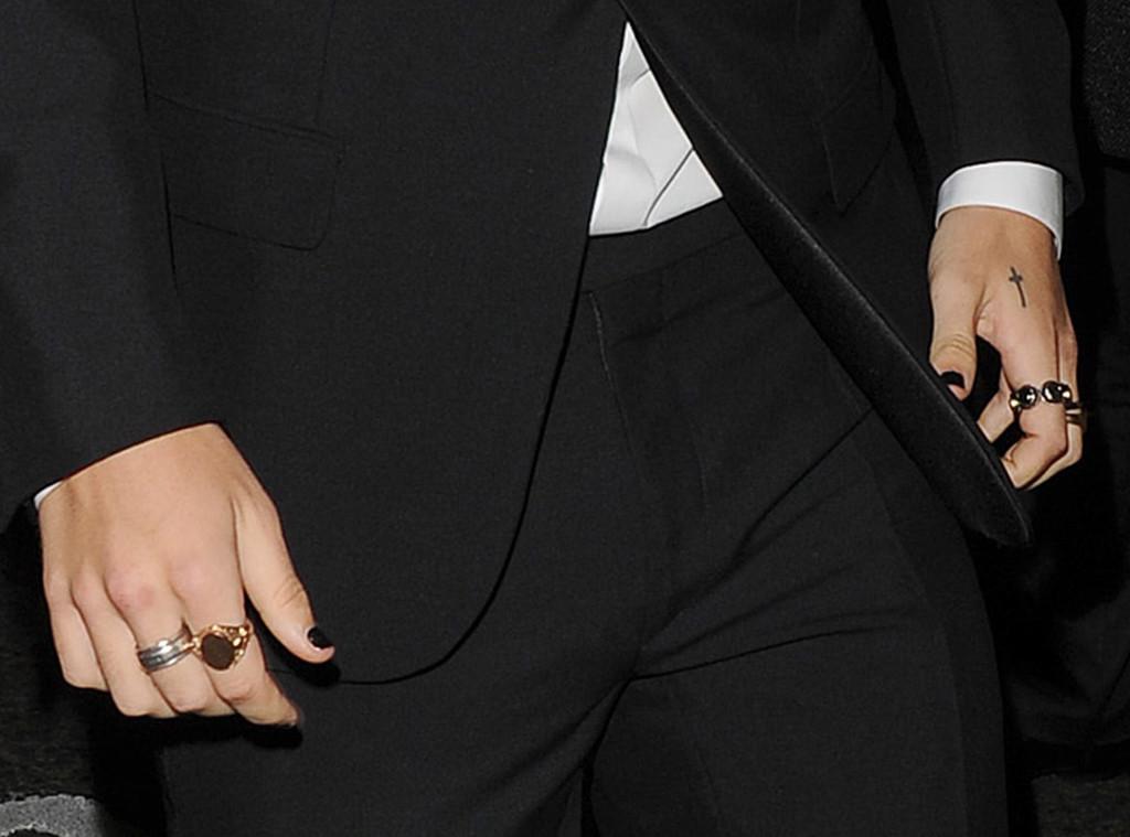 Minimalist black white Harry Styles nails