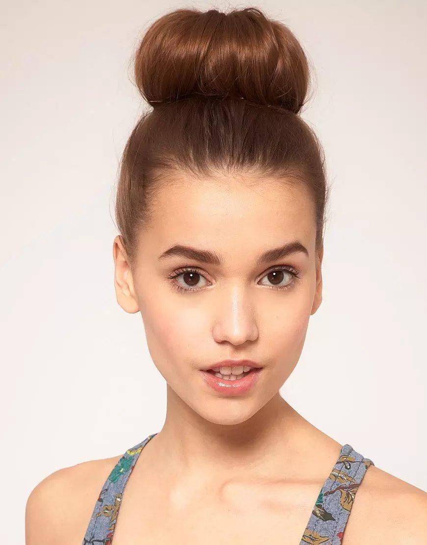High bun hairstyle