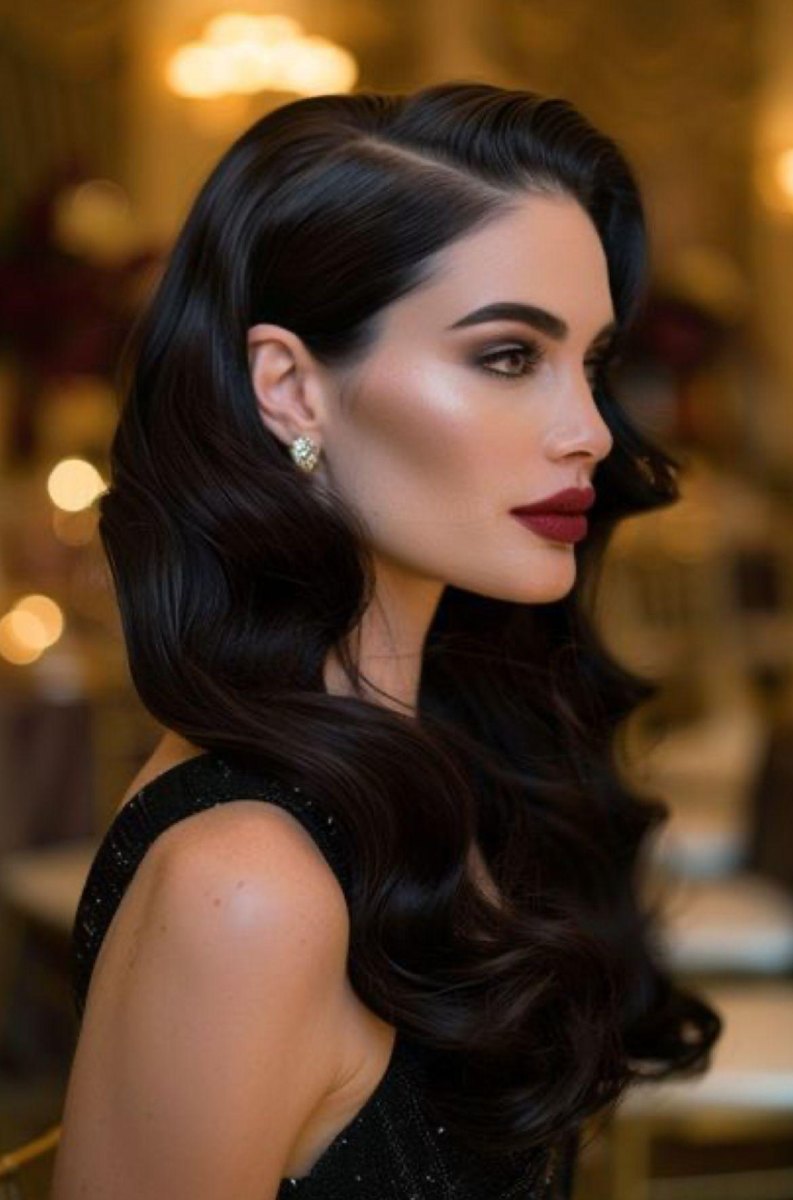 Dark waves red lip glamour