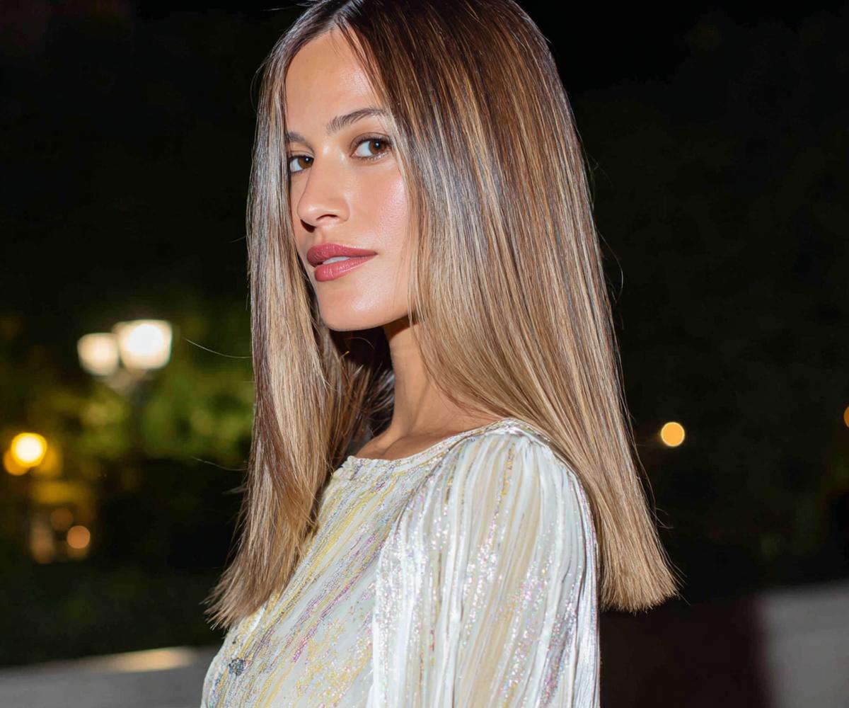Sleek Straight Caramel Balayage