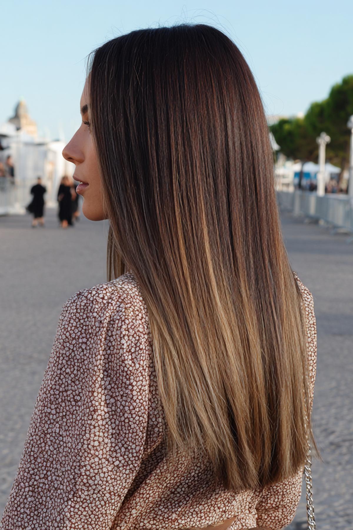 Long Straight Ash Balayage
