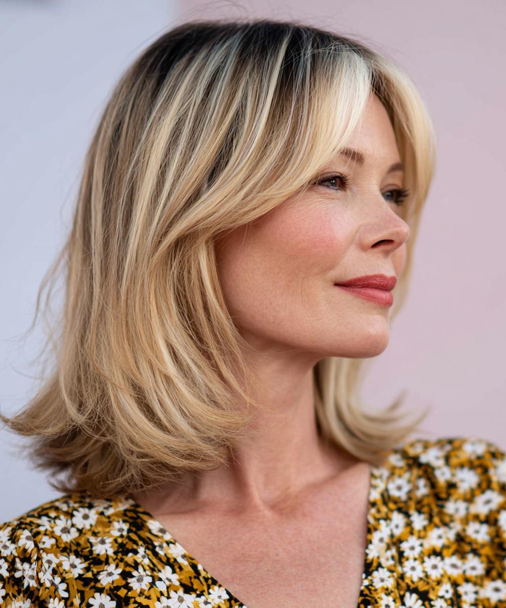 Blonde Bob With Curtain Bangs
