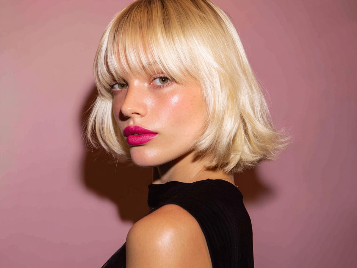 Platinum Bob With Full Bangs