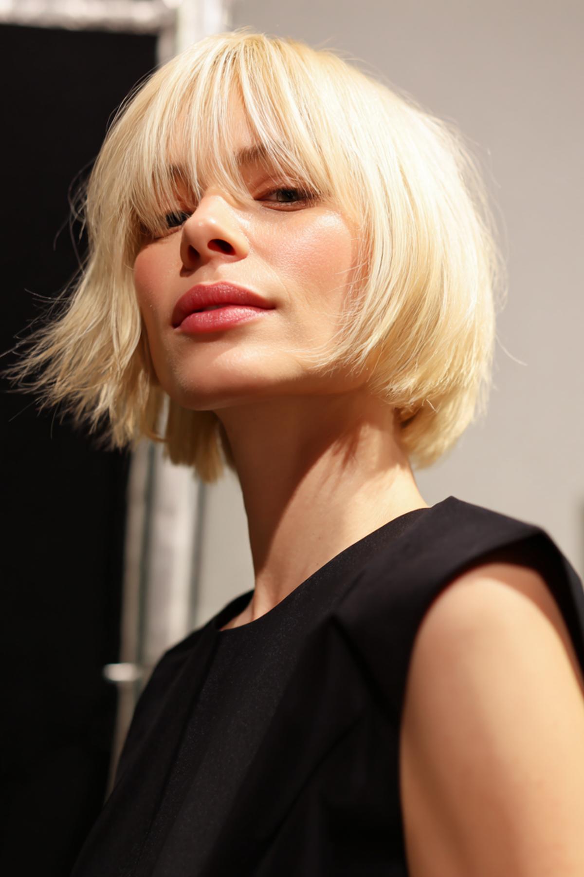 Choppy Blonde Bob With Bangs
