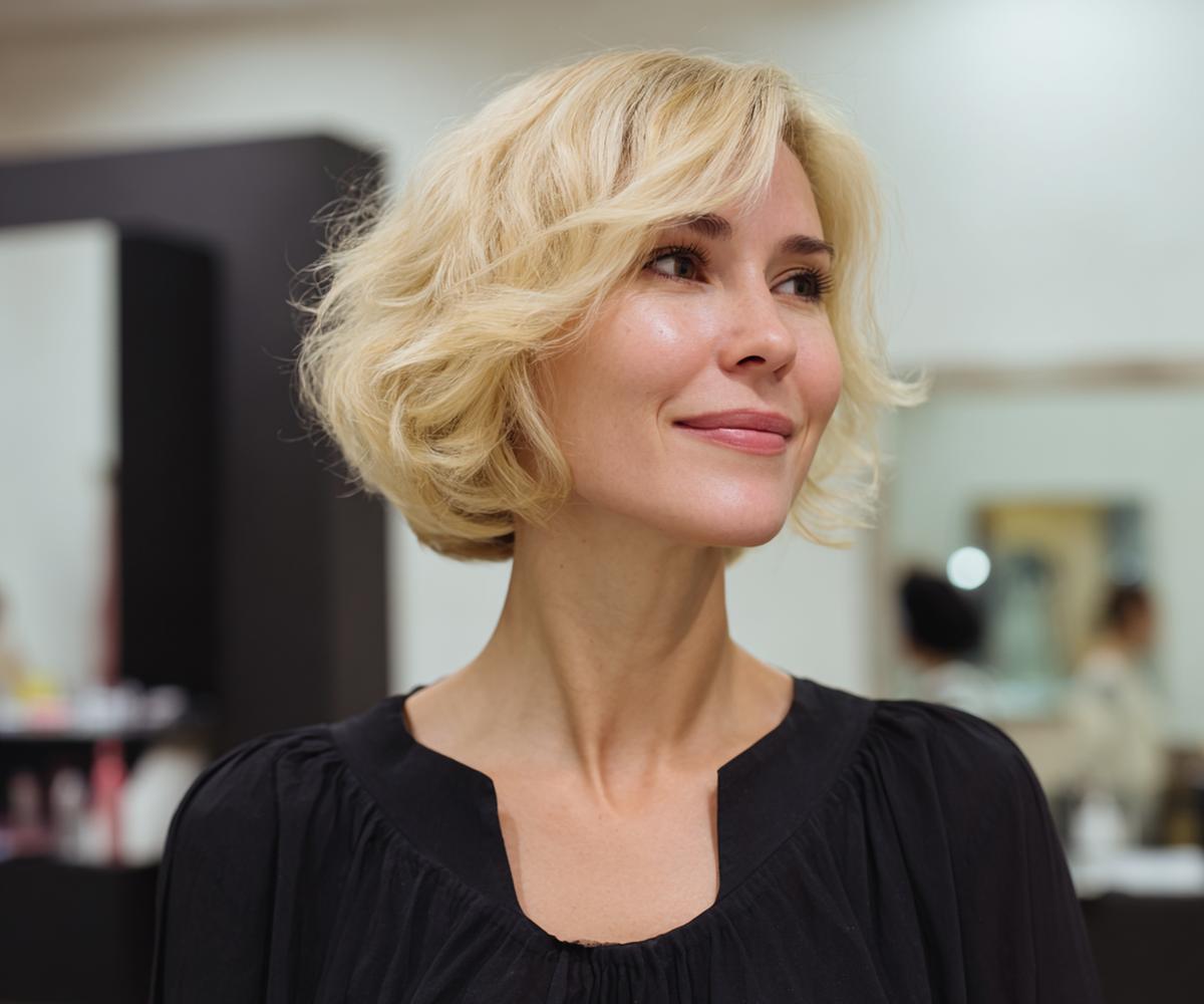 Soft Wavy Blonde Bob