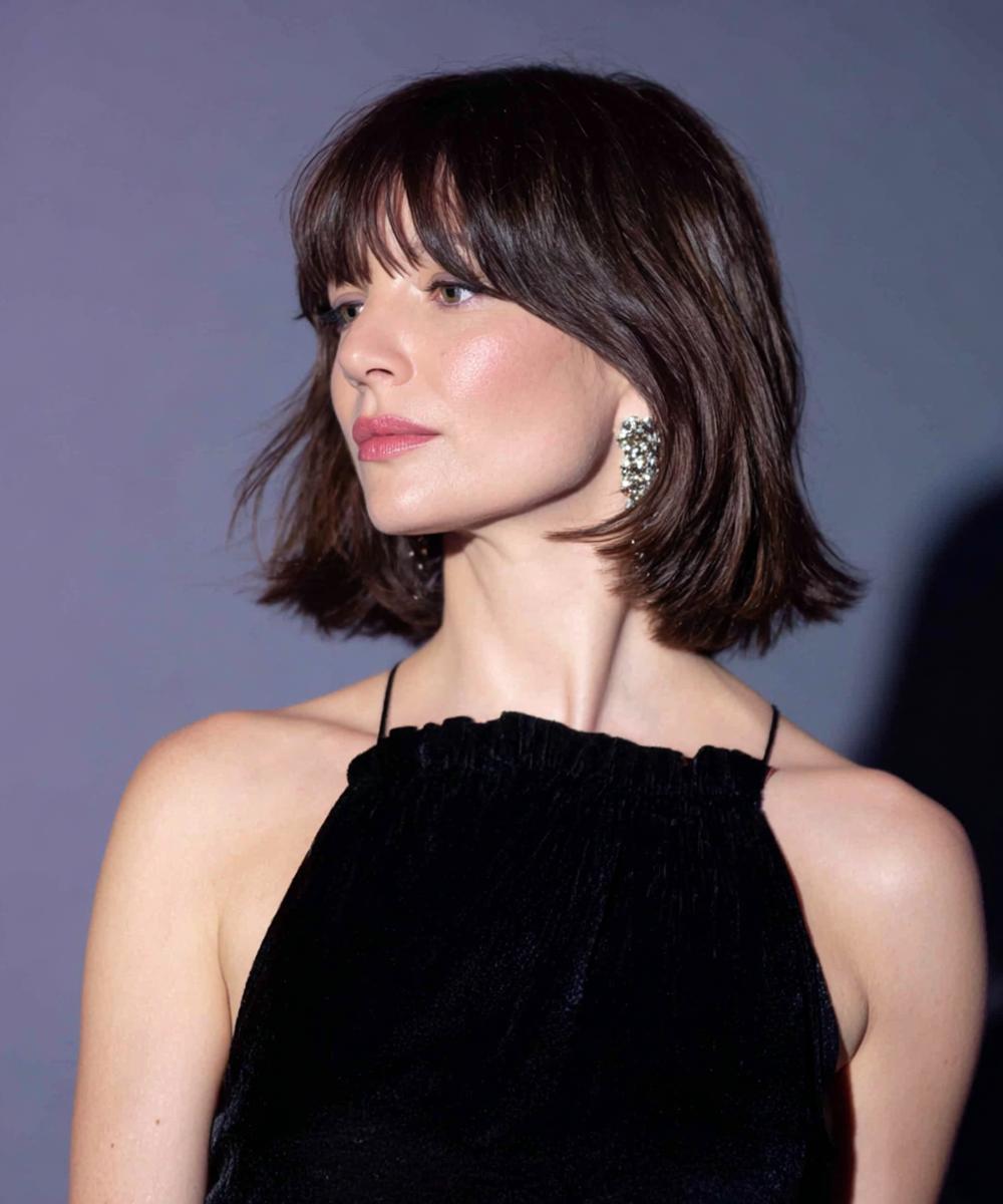 Dark Bob With Wispy Fringe
