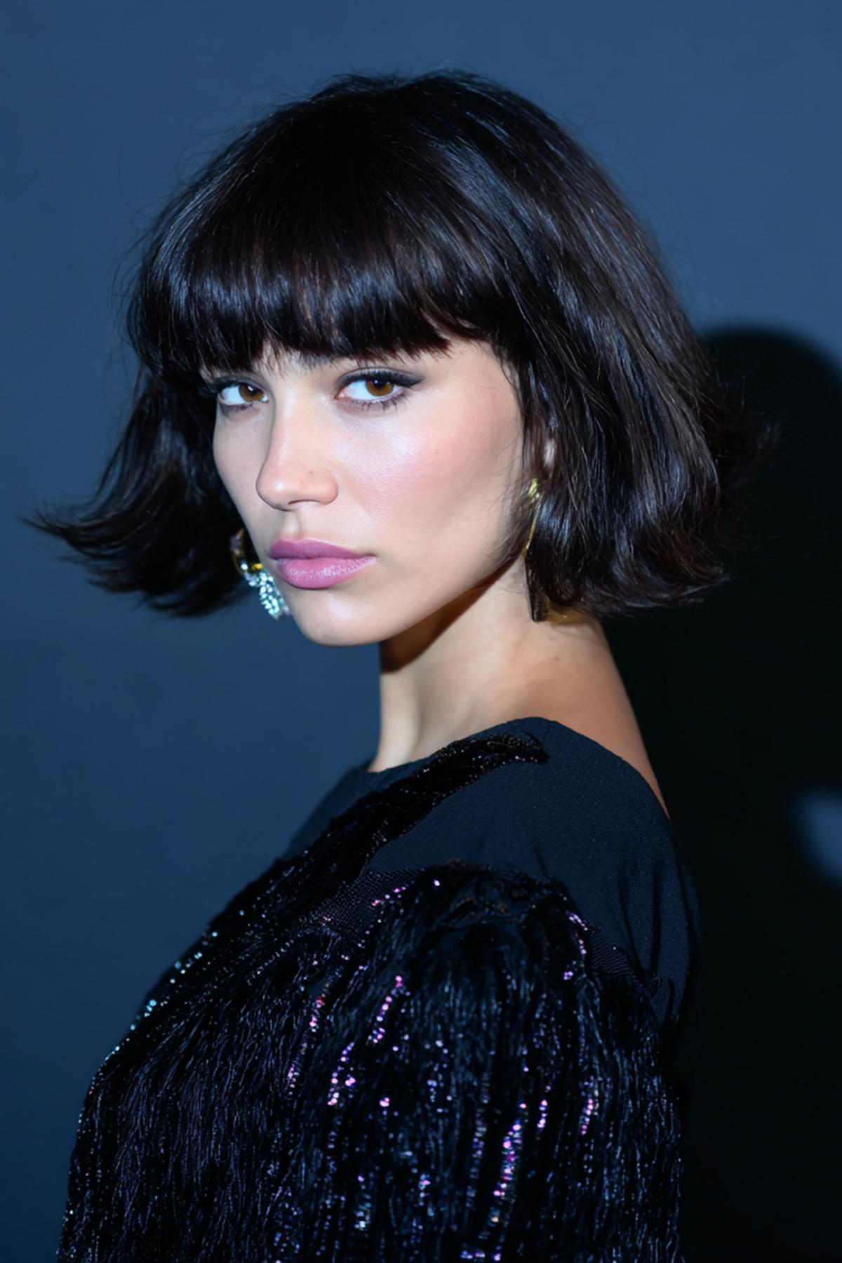 Dark Bob With Full Fringe