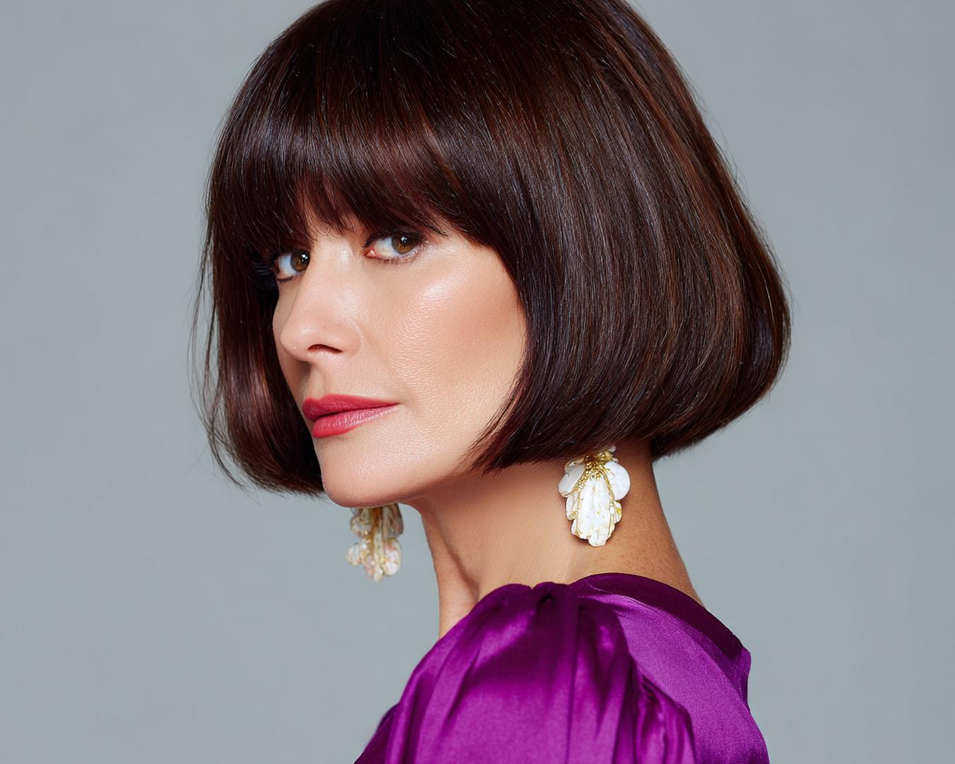 Full Fringe Sleek Dark Bob