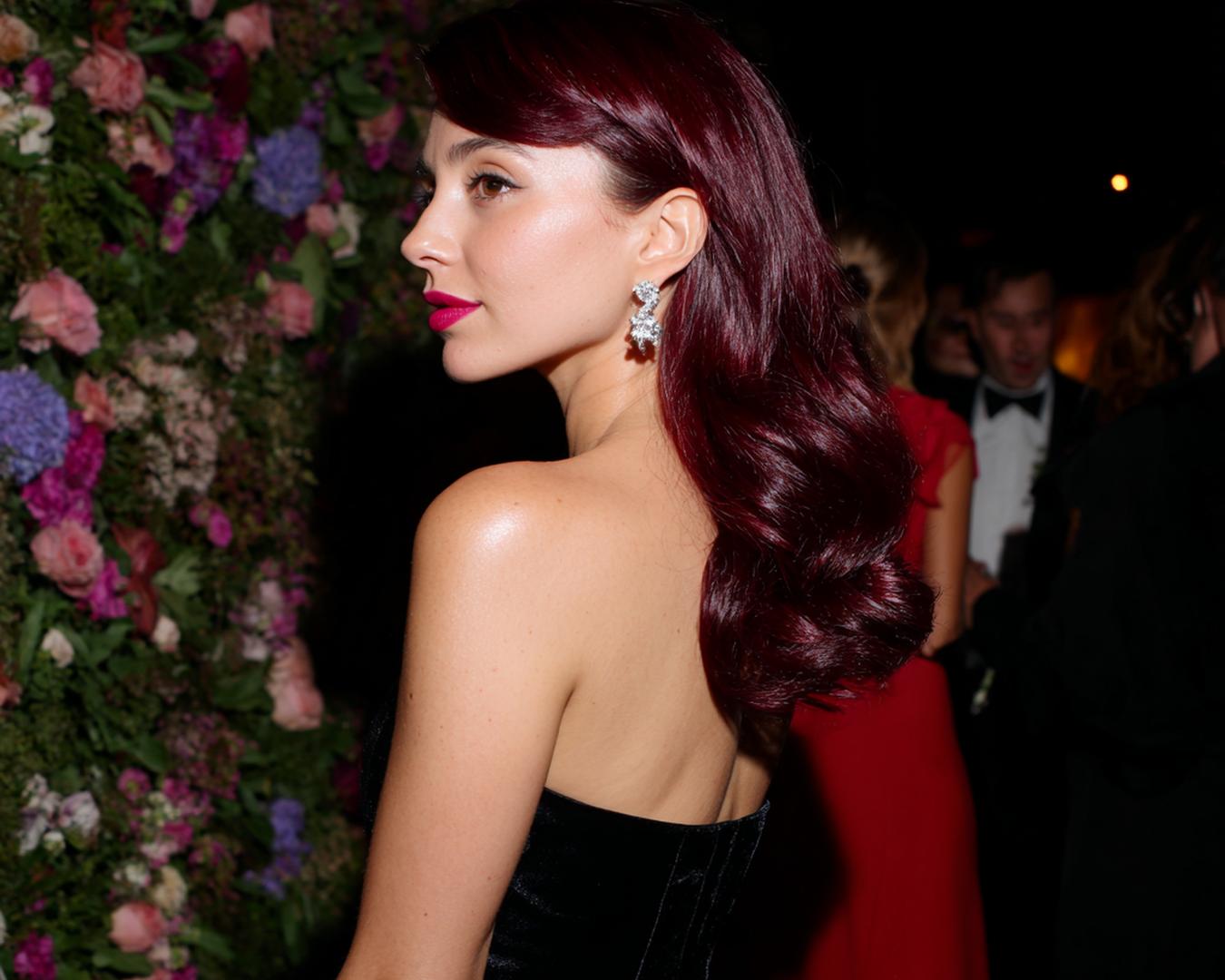 Side Swept Burgundy Waves