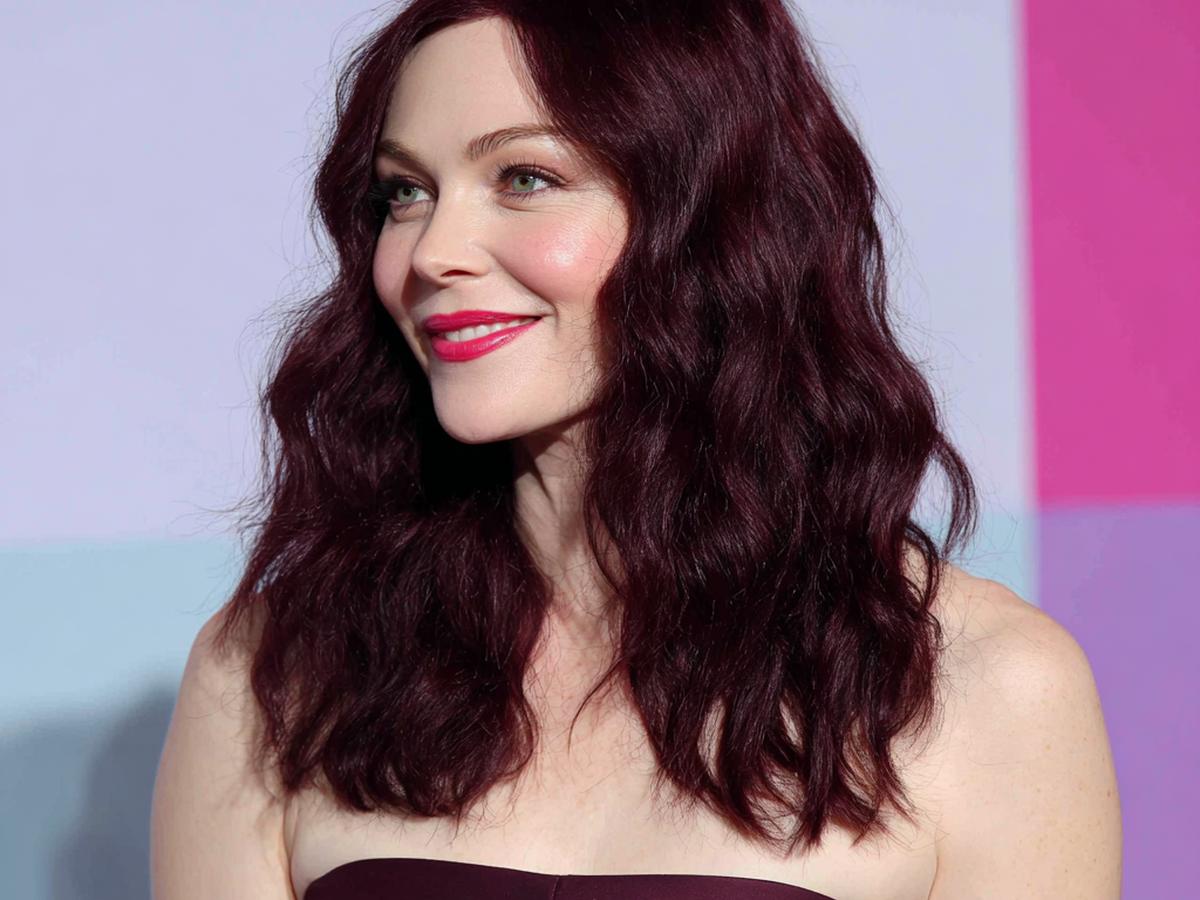 Center-Parted Burgundy Waves
